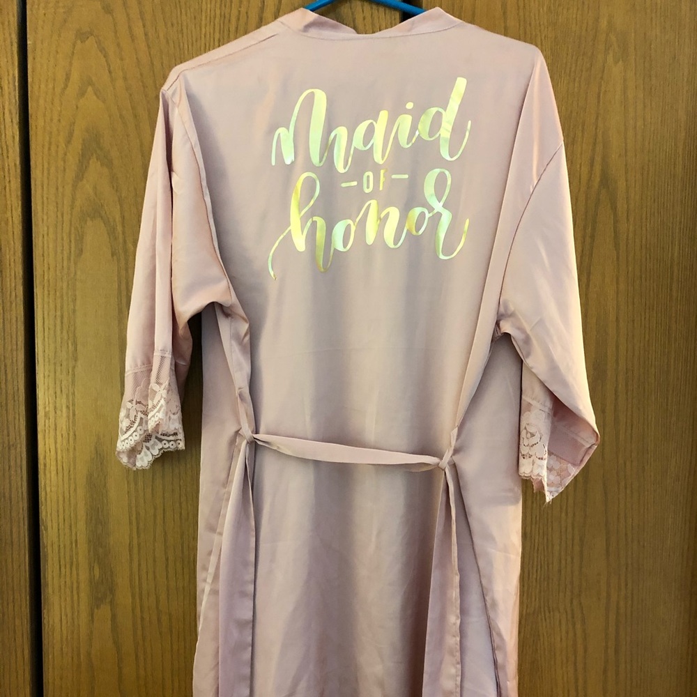 Maid of Honor robe. Dusty rose